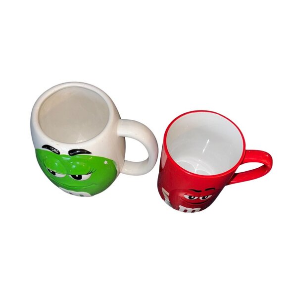 Set Of Two M&Ms Character Mugs - Green & Red 3D Design Galerie Brand Ceramic 12 - Picture 2 of 14